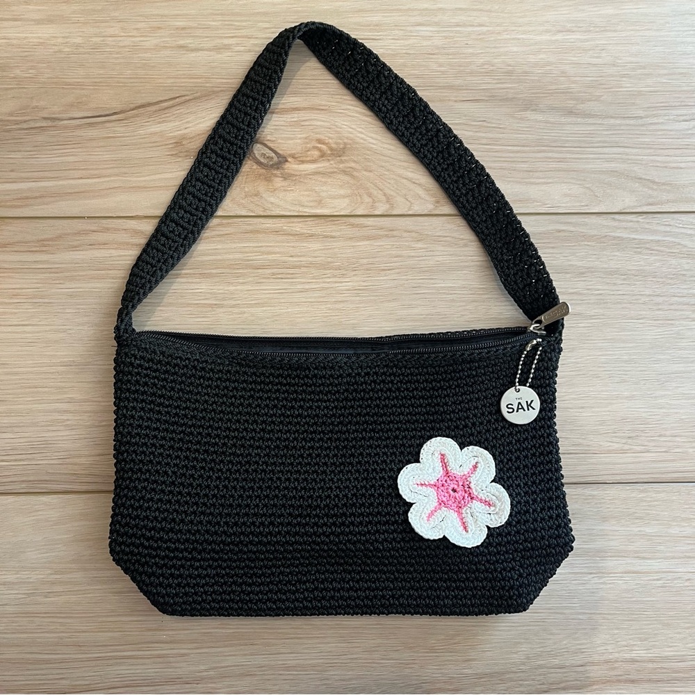 The Sak Crochet Knit Flower Shoulder Bag